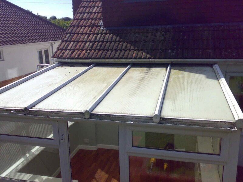 old glass roof
