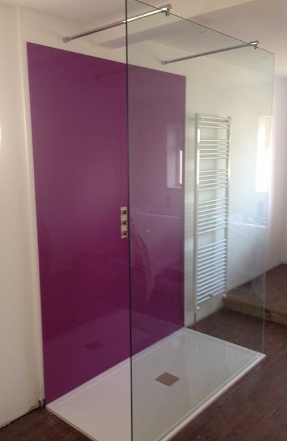 Pink and Clear Shower Screen