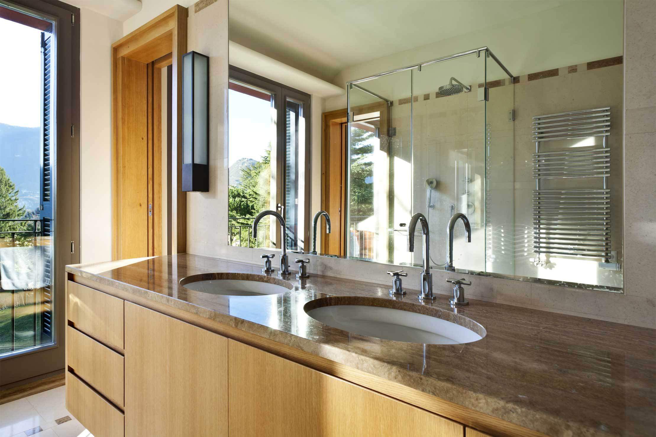 glass bathroom mirror
